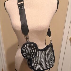Black and Silver Studded Women's Crossbody Bag NWOT!!